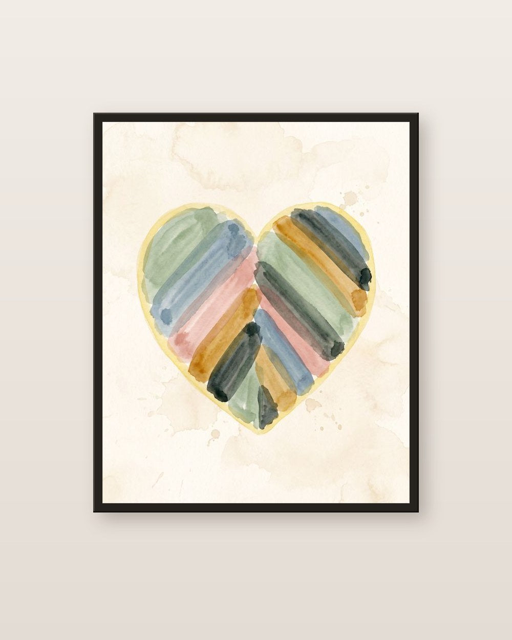 Cœur aquarelle — affiche enfance Lullae
