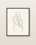 Deux silhouettes — affiche line art Lullae