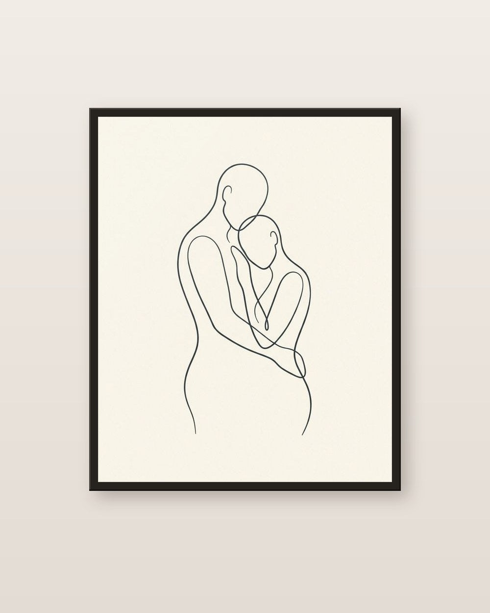Deux silhouettes — affiche line art Lullae