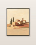 Village au soleil — affiche paysage Lullae