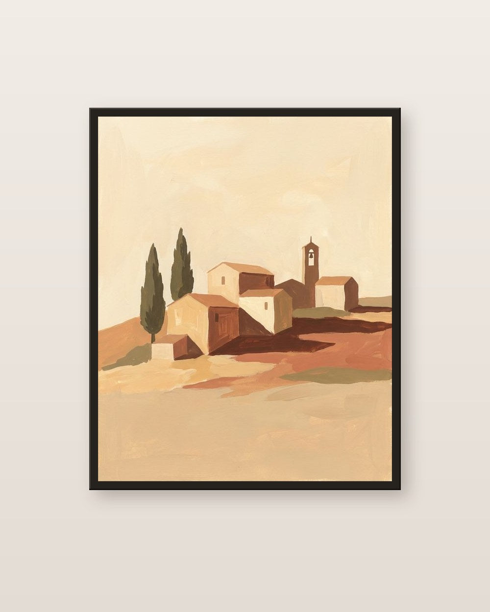 Village au soleil — affiche paysage Lullae