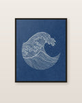La vague au trait — affiche line art Lullae