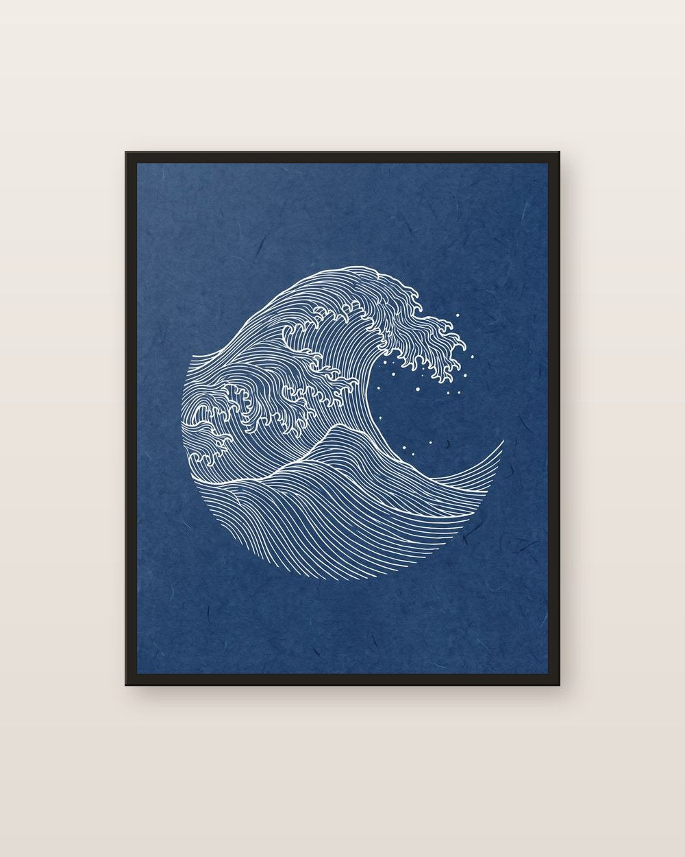 La vague au trait — affiche line art Lullae