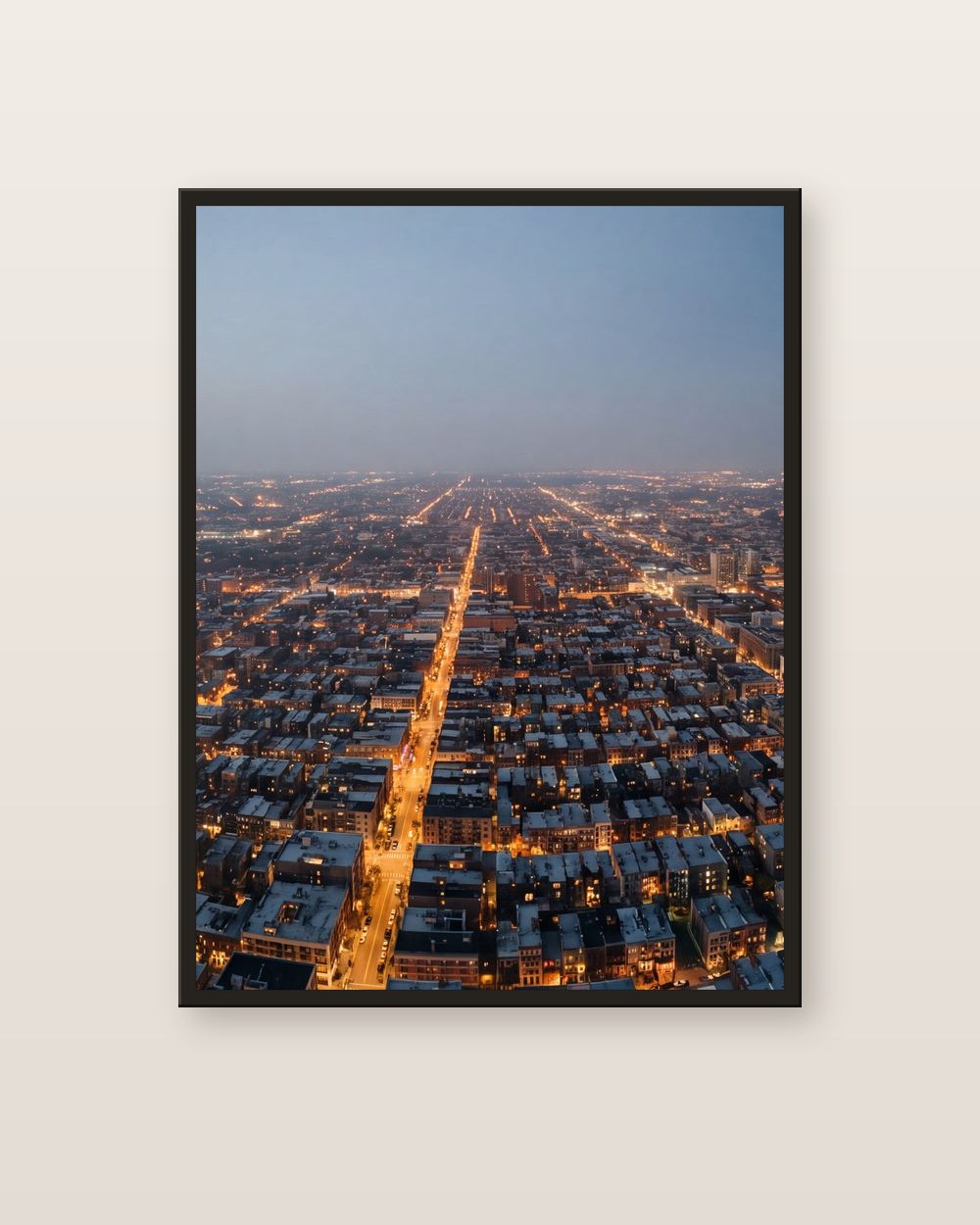 La ville vue du ciel · panneau centre — affiche paysage Lullae